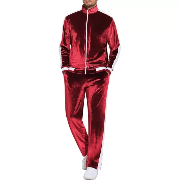 COOFANDY Mens Tracksuit 2 Piece Set Velour Velvet Sweatsuit Jogging Suits Full Zip Jacket Pants Outfits