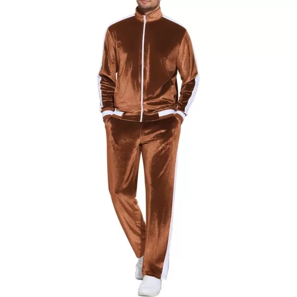 COOFANDY Mens Tracksuit 2 Piece Set Velour Velvet Sweatsuit Jogging Suits Full Zip Jacket Pants Outfits