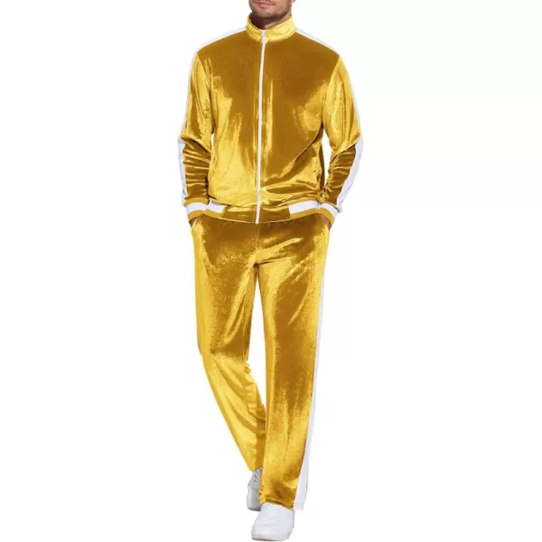 COOFANDY Mens Tracksuit 2 Piece Set Velour Velvet Sweatsuit Jogging Suits Full Zip Jacket Pants Outfits
