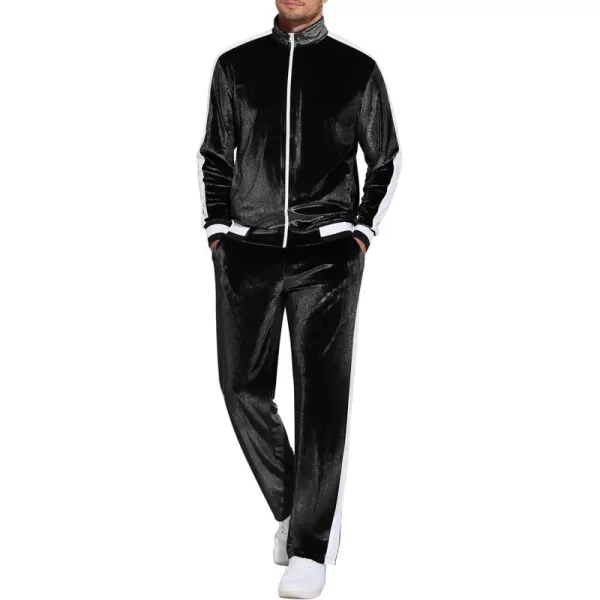 COOFANDY Mens Tracksuit 2 Piece Set Velour Velvet Sweatsuit Jogging Suits Full Zip Jacket Pants Outfits