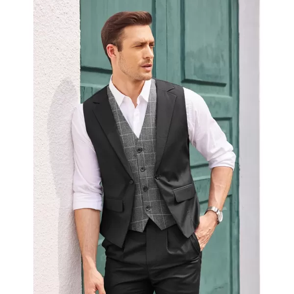 COOFANDY Men's Formal Fashion Vest Layered Waistcoat Business Dress Suit Vests for Wedding