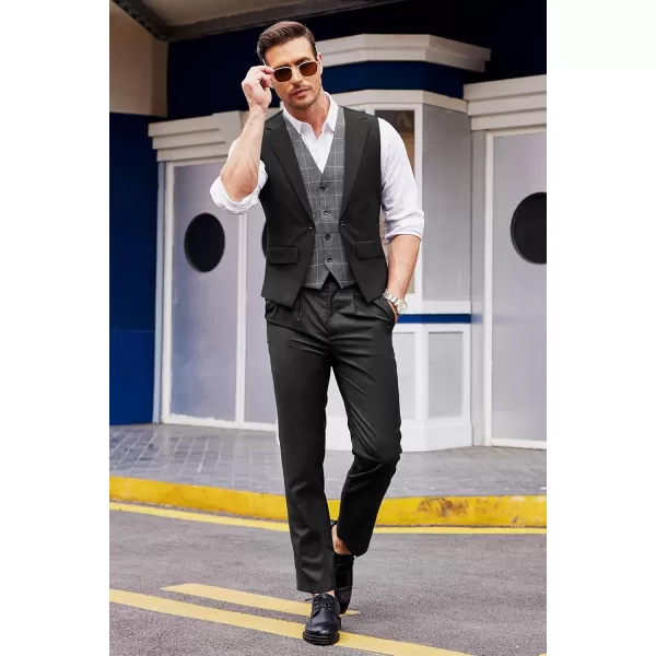 COOFANDY Men's Formal Fashion Vest Layered Waistcoat Business Dress Suit Vests for Wedding