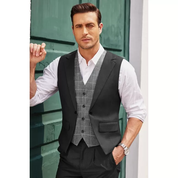 COOFANDY Men's Formal Fashion Vest Layered Waistcoat Business Dress Suit Vests for Wedding