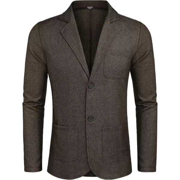 imageCOOFANDY Mens Casual Blazers Slim Fit Sport Coats Lightweight Two Button Suit JacketsBrown