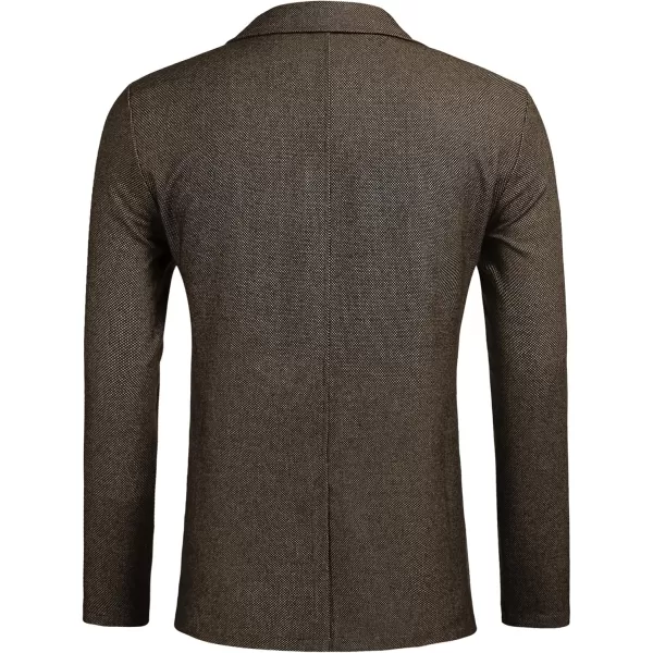 imageCOOFANDY Mens Casual Blazers Slim Fit Sport Coats Lightweight Two Button Suit JacketsBrown