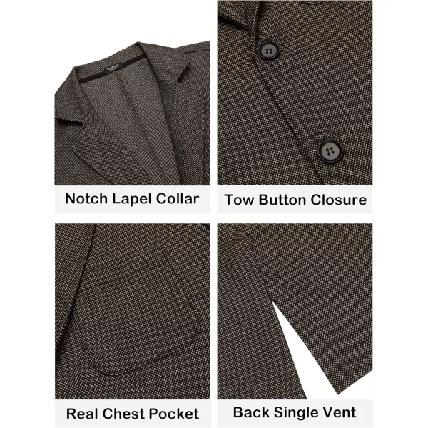 imageCOOFANDY Mens Casual Blazers Slim Fit Sport Coats Lightweight Two Button Suit JacketsBrown