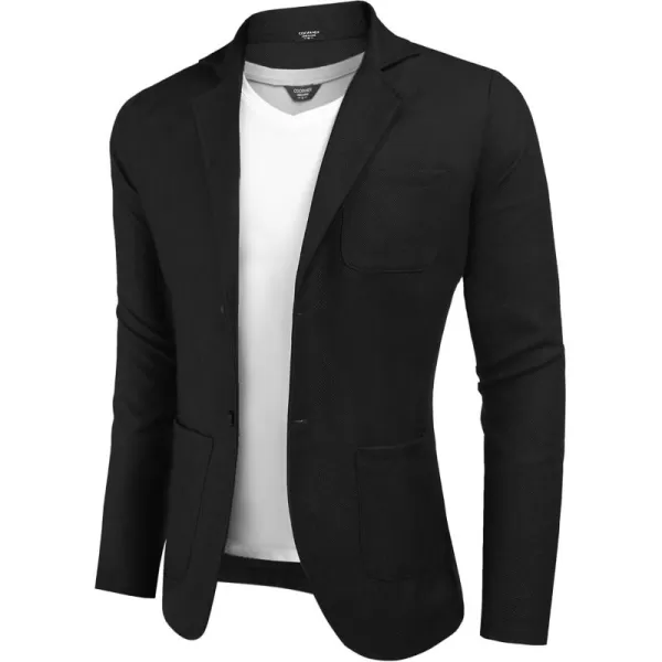 imageCOOFANDY Mens Casual Blazers Slim Fit Sport Coats Lightweight Two Button Suit Jackets01black