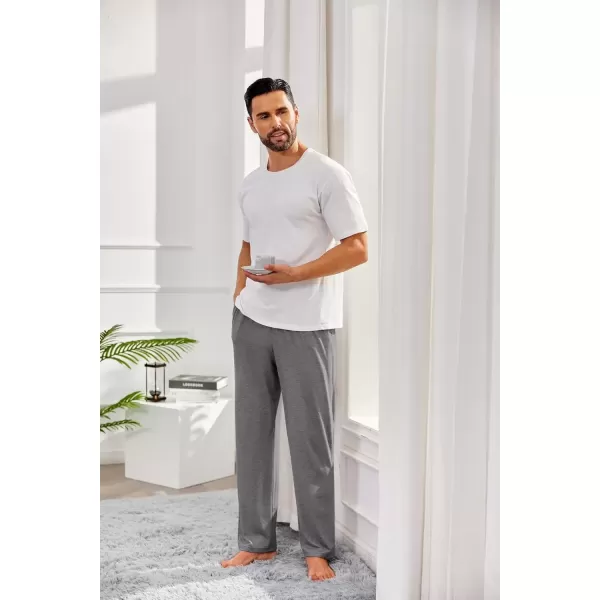 imageCOOFANDY Mens Open Bottom Sweatpants Casual Yoga Pants Lightweight Jogger Lounge Pants with PocketsHeather Grey