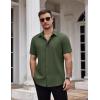 imageCOOFANDY Mens Dress Shirts Stain Shield Short Sleeve Button Down Shirts Summer Wrinkle Free Business Casual ShirtArmy Green