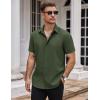 imageCOOFANDY Mens Dress Shirts Stain Shield Short Sleeve Button Down Shirts Summer Wrinkle Free Business Casual ShirtArmy Green