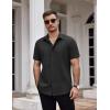 imageCOOFANDY Mens Dress Shirts Stain Shield Short Sleeve Button Down Shirts Summer Wrinkle Free Business Casual ShirtBlack