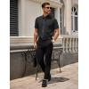 imageCOOFANDY Mens Dress Shirts Stain Shield Short Sleeve Button Down Shirts Summer Wrinkle Free Business Casual ShirtBlack