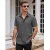 imageCOOFANDY Mens Dress Shirts Stain Shield Short Sleeve Button Down Shirts Summer Wrinkle Free Business Casual ShirtDark Grey