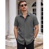 imageCOOFANDY Mens Dress Shirts Stain Shield Short Sleeve Button Down Shirts Summer Wrinkle Free Business Casual ShirtDark Grey