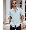 imageCOOFANDY Mens Dress Shirts Stain Shield Short Sleeve Button Down Shirts Summer Wrinkle Free Business Casual ShirtLight Blue