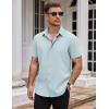 imageCOOFANDY Mens Dress Shirts Stain Shield Short Sleeve Button Down Shirts Summer Wrinkle Free Business Casual ShirtLight Blue