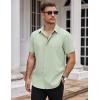 imageCOOFANDY Mens Dress Shirts Stain Shield Short Sleeve Button Down Shirts Summer Wrinkle Free Business Casual ShirtLight Green