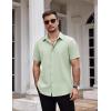 imageCOOFANDY Mens Dress Shirts Stain Shield Short Sleeve Button Down Shirts Summer Wrinkle Free Business Casual ShirtLight Green