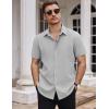 imageCOOFANDY Mens Dress Shirts Stain Shield Short Sleeve Button Down Shirts Summer Wrinkle Free Business Casual ShirtLight Grey