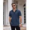 imageCOOFANDY Mens Dress Shirts Stain Shield Short Sleeve Button Down Shirts Summer Wrinkle Free Business Casual ShirtNavy Blue