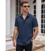 imageCOOFANDY Mens Dress Shirts Stain Shield Short Sleeve Button Down Shirts Summer Wrinkle Free Business Casual ShirtNavy Blue