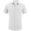imageCOOFANDY Mens Dress Shirts Stain Shield Short Sleeve Button Down Shirts Summer Wrinkle Free Business Casual ShirtWhite