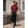 imageCOOFANDY Mens Dress Shirts Stain Shield Short Sleeve Button Down Shirts Summer Wrinkle Free Business Casual ShirtWine Red
