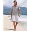 imageCOOFANDY Mens Short Sleeve Button Down Shirts Summer Casual Textured Shirt Vacation Beach Wedding Shirts with PocketGray