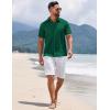 imageCOOFANDY Mens Short Sleeve Button Down Shirts Summer Casual Textured Shirt Vacation Beach Wedding Shirts with PocketGreen