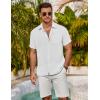 imageCOOFANDY Mens Short Sleeve Button Down Shirts Summer Casual Textured Shirt Vacation Beach Wedding Shirts with PocketWhite