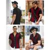 imageCOOFANDY Mens Casual Vintage Bowling Shirt Short Sleeve Button Down Summer Beach Untucked ShirtsBlackred