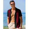 imageCOOFANDY Mens Casual Vintage Bowling Shirt Short Sleeve Button Down Summer Beach Untucked ShirtsBlackred