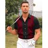imageCOOFANDY Mens Casual Vintage Bowling Shirt Short Sleeve Button Down Summer Beach Untucked ShirtsBlackred