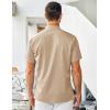 imageCOOFANDY Mens Casual Vintage Bowling Shirt Short Sleeve Button Down Summer Beach Untucked ShirtsKhakiwhite