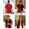 imageCOOFANDY Mens Casual Vintage Bowling Shirt Short Sleeve Button Down Summer Beach Untucked ShirtsPoppy Redwhite