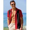 imageCOOFANDY Mens Casual Vintage Bowling Shirt Short Sleeve Button Down Summer Beach Untucked ShirtsPoppy Redwhite