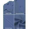 imageCOOFANDY Mens Cuban Guayabera Shirt Short Sleeve Button Down Shirts Casual Summer Beach Linen ShirtsA  Denim Blue