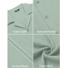 imageCOOFANDY Mens Cuban Guayabera Shirt Short Sleeve Button Down Shirts Casual Summer Beach Linen ShirtsA  Light Green