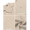 imageCOOFANDY Mens Cuban Guayabera Shirt Short Sleeve Button Down Shirts Casual Summer Beach Linen ShirtsA  Light Khaki