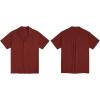 imageCOOFANDY Mens Cuban Guayabera Shirt Short Sleeve Button Down Shirts Casual Summer Beach Linen ShirtsA  Wine Red