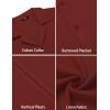 imageCOOFANDY Mens Cuban Guayabera Shirt Short Sleeve Button Down Shirts Casual Summer Beach Linen ShirtsA  Wine Red