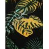 imageCOOFANDY Mens Hawaiian Shirt and Short Set Flower 2pieces Beach Outfit with Bucket HatsBlack Yellow Leaves