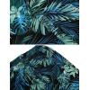 imageCOOFANDY Mens Hawaiian Shirt and Short Set Flower 2pieces Beach Outfit with Bucket HatsBlue Leaves