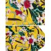 imageCOOFANDY Mens Hawaiian Shirt and Short Set Flower 2pieces Beach Outfit with Bucket HatsYellow Hawaiian