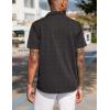 imageCOOFANDY Mens Wrinkle Free Untucked Cuban Shirt Business Casual Button Down Shirts Short Sleeve ShirtBlack
