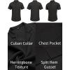 imageCOOFANDY Mens Wrinkle Free Untucked Cuban Shirt Business Casual Button Down Shirts Short Sleeve ShirtBlack