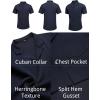 imageCOOFANDY Mens Wrinkle Free Untucked Cuban Shirt Business Casual Button Down Shirts Short Sleeve ShirtDark Blue