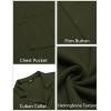 imageCOOFANDY Mens Wrinkle Free Untucked Cuban Shirt Business Casual Button Down Shirts Short Sleeve ShirtDark Green