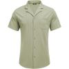imageCOOFANDY Mens Wrinkle Free Untucked Cuban Shirt Business Casual Button Down Shirts Short Sleeve ShirtGray Green