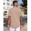 imageCOOFANDY Mens Wrinkle Free Untucked Cuban Shirt Business Casual Button Down Shirts Short Sleeve ShirtKhaki